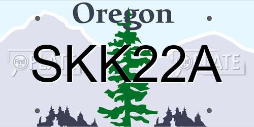 SKK22A Oregon License Plate