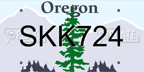 SKK724 Oregon License Plate