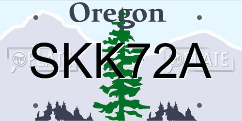 SKK72A Oregon License Plate