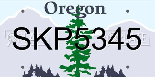 SKP5345 Oregon License Plate