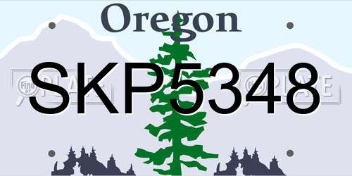 SKP5348 Oregon License Plate