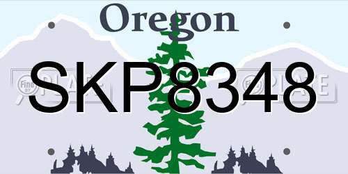 SKP8348 Oregon License Plate