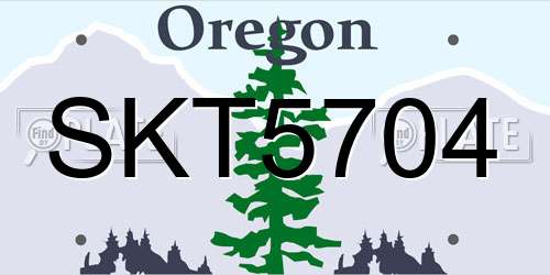 SKT5704 Oregon License Plate