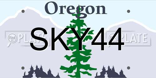 SKY44 Oregon License Plate