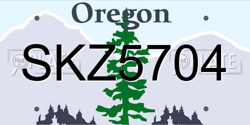 SKZ5704 Oregon License Plate
