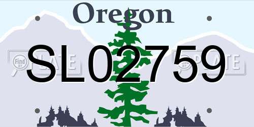 SL02759 Oregon License Plate