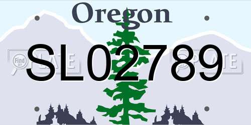 SL02789 Oregon License Plate