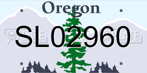 SL02960 Oregon License Plate