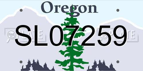 SL07259 Oregon License Plate