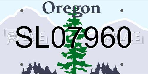 SL07960 Oregon License Plate