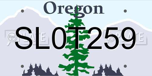 SL0T259 Oregon License Plate
