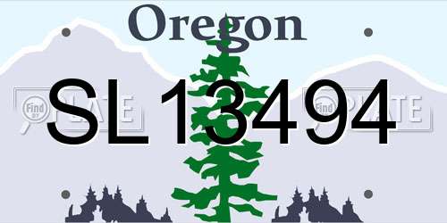 SL13494 Oregon License Plate