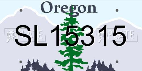 SL15315 Oregon License Plate
