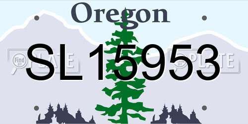 SL15953 Oregon License Plate