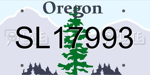 SL17993 Oregon License Plate