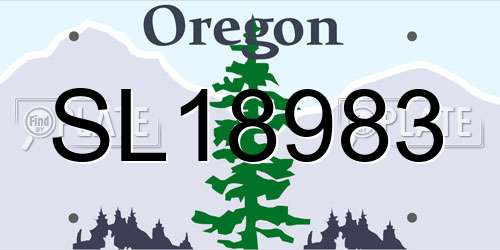 SL18983 Oregon License Plate