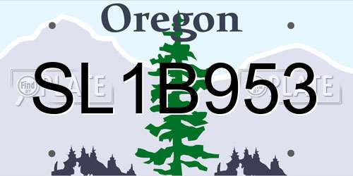 SL1B953 Oregon License Plate