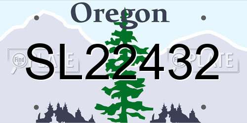 SL22432 Oregon License Plate