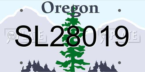 SL28019 Oregon License Plate