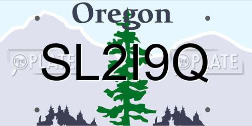 SL2I9Q Oregon License Plate