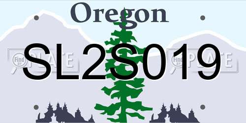 SL2S019 Oregon License Plate