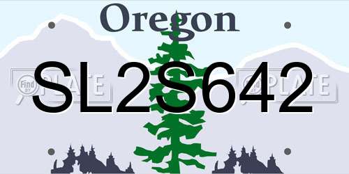 SL2S642 Oregon License Plate