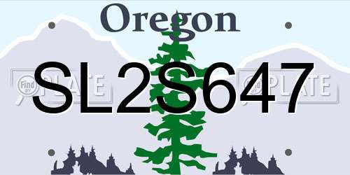 SL2S647 Oregon License Plate