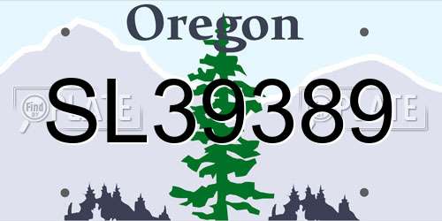 SL39389 Oregon License Plate