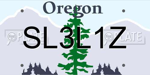 SL3L1Z Oregon License Plate