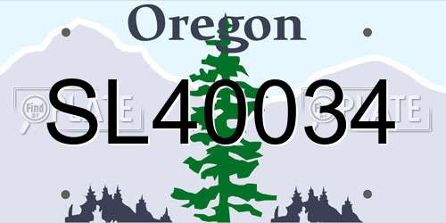 SL40034 Oregon License Plate