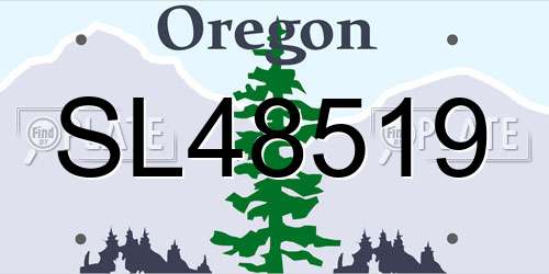 SL48519 Oregon License Plate