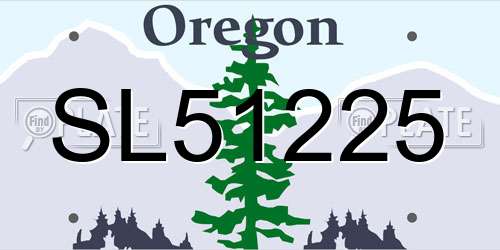 SL51225 Oregon License Plate