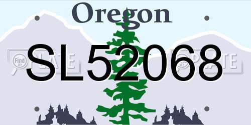 SL52068 Oregon License Plate