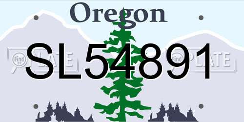 SL54891 Oregon License Plate