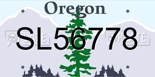 SL56778 Oregon License Plate