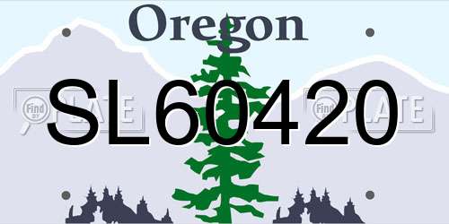 SL60420 Oregon License Plate