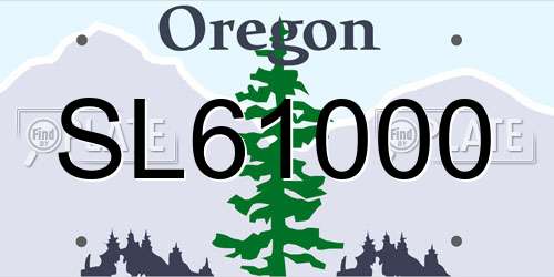 SL61000 Oregon License Plate