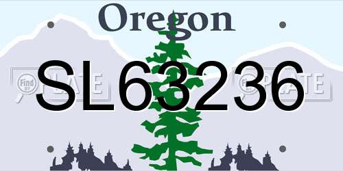 SL63236 Oregon License Plate