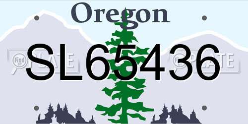 SL65436 Oregon License Plate