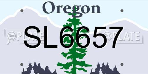 SL6657 Oregon License Plate