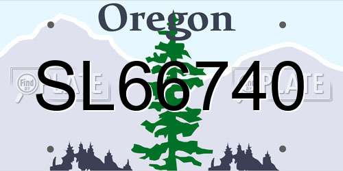 SL66740 Oregon License Plate