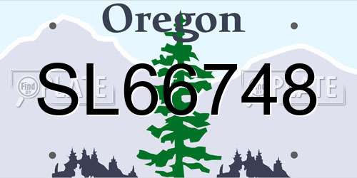 SL66748 Oregon License Plate