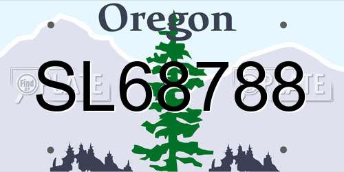 SL68788 Oregon License Plate