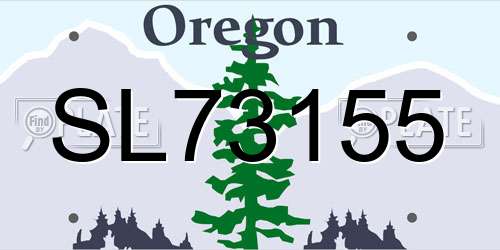 SL73155 Oregon License Plate
