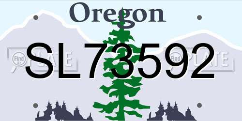 SL73592 Oregon License Plate