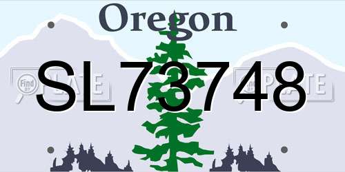SL73748 Oregon License Plate