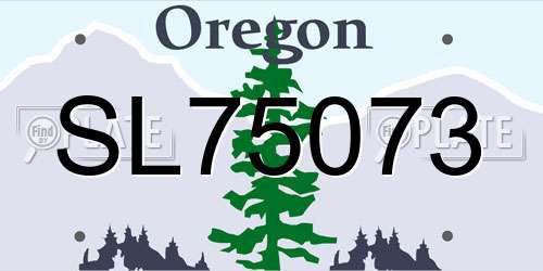 SL75073 Oregon License Plate