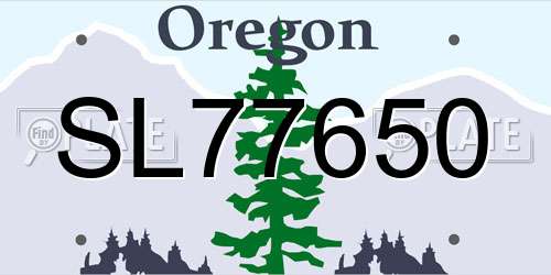 SL77650 Oregon License Plate