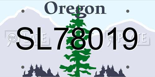 SL78019 Oregon License Plate