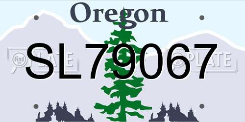 SL79067 Oregon License Plate
